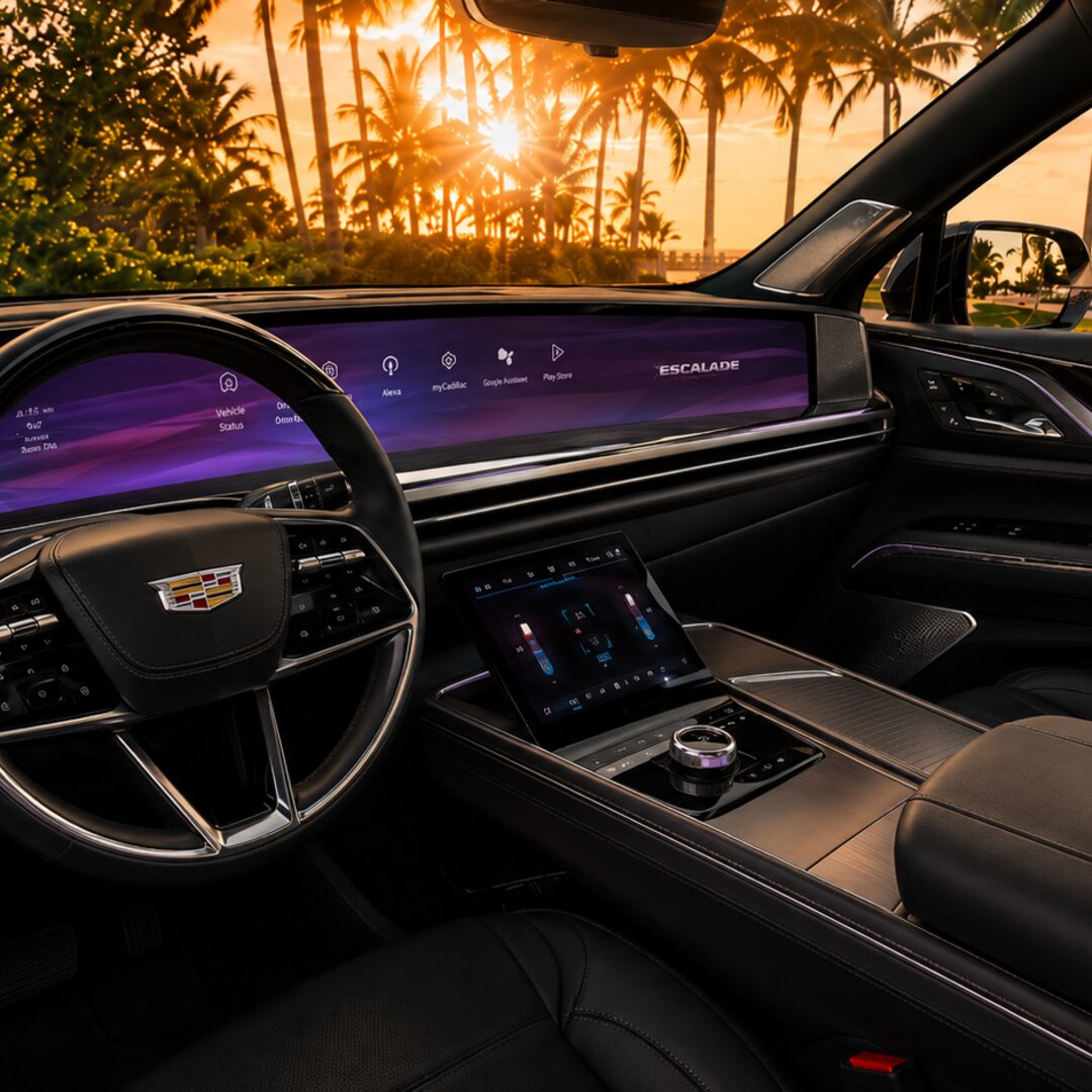 Cadillac Escalade interior — driver cockpit and dashboard